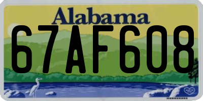 AL license plate 67AF608
