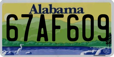 AL license plate 67AF609