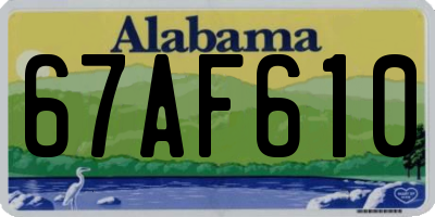 AL license plate 67AF610