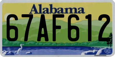 AL license plate 67AF612