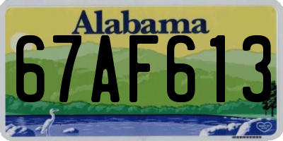 AL license plate 67AF613