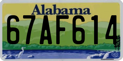 AL license plate 67AF614