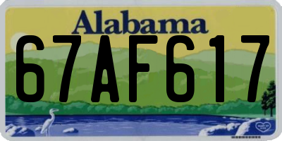 AL license plate 67AF617