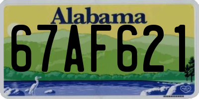 AL license plate 67AF621