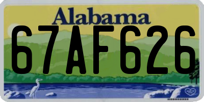 AL license plate 67AF626