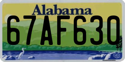 AL license plate 67AF630