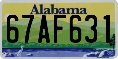 AL license plate 67AF631