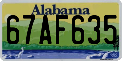 AL license plate 67AF635