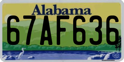 AL license plate 67AF636