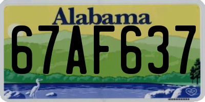 AL license plate 67AF637