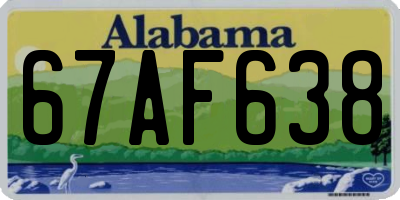 AL license plate 67AF638