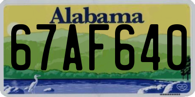 AL license plate 67AF640