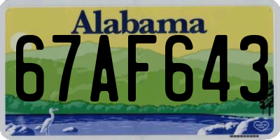 AL license plate 67AF643