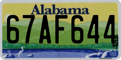 AL license plate 67AF644