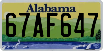 AL license plate 67AF647