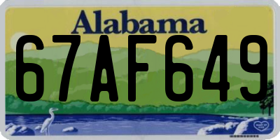 AL license plate 67AF649