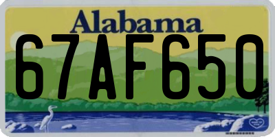 AL license plate 67AF650