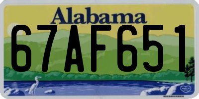 AL license plate 67AF651