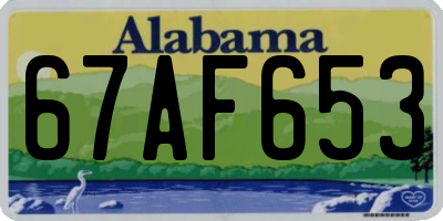 AL license plate 67AF653