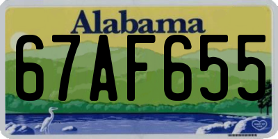 AL license plate 67AF655