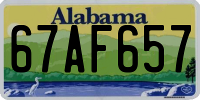 AL license plate 67AF657