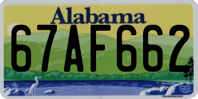 AL license plate 67AF662