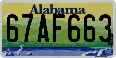 AL license plate 67AF663