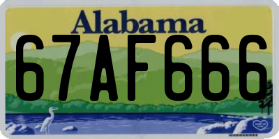 AL license plate 67AF666