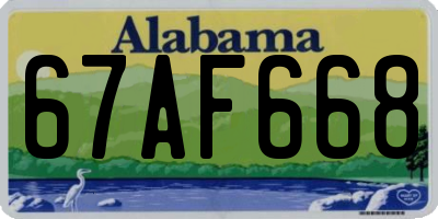 AL license plate 67AF668