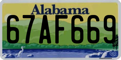 AL license plate 67AF669