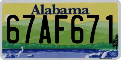 AL license plate 67AF671