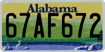 AL license plate 67AF672