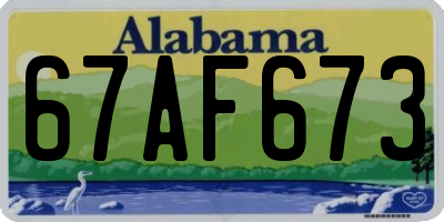 AL license plate 67AF673