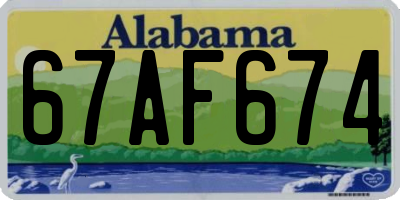 AL license plate 67AF674