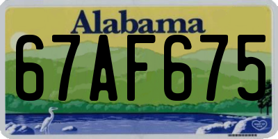 AL license plate 67AF675