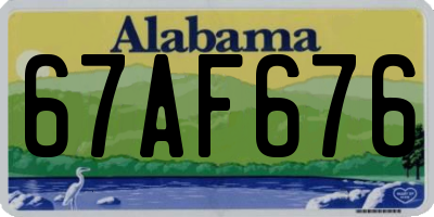 AL license plate 67AF676