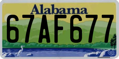 AL license plate 67AF677