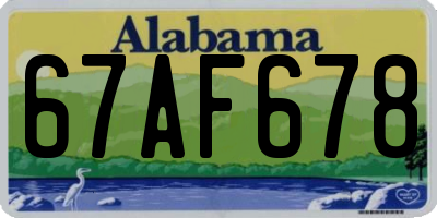 AL license plate 67AF678