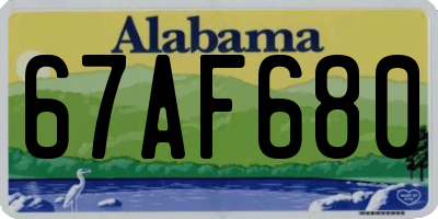 AL license plate 67AF680