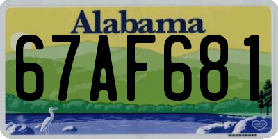 AL license plate 67AF681