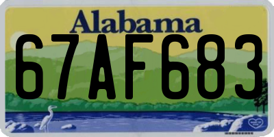 AL license plate 67AF683