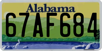 AL license plate 67AF684