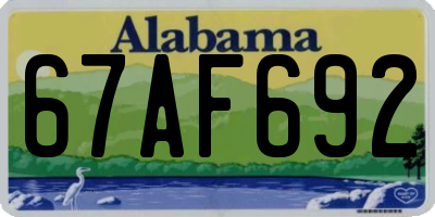 AL license plate 67AF692