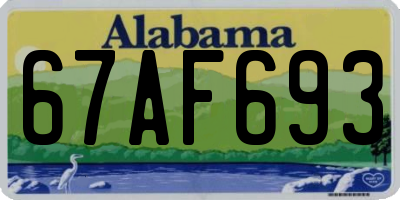 AL license plate 67AF693