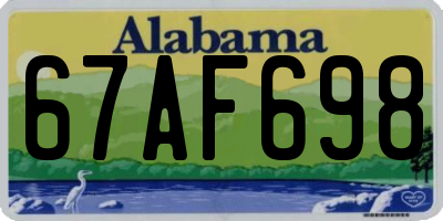 AL license plate 67AF698