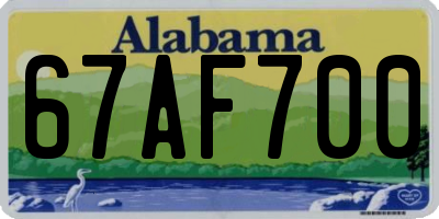 AL license plate 67AF700