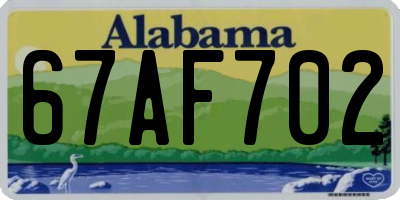 AL license plate 67AF702