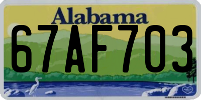 AL license plate 67AF703