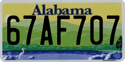 AL license plate 67AF707