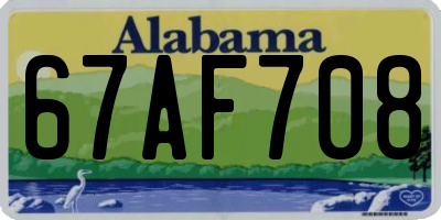 AL license plate 67AF708